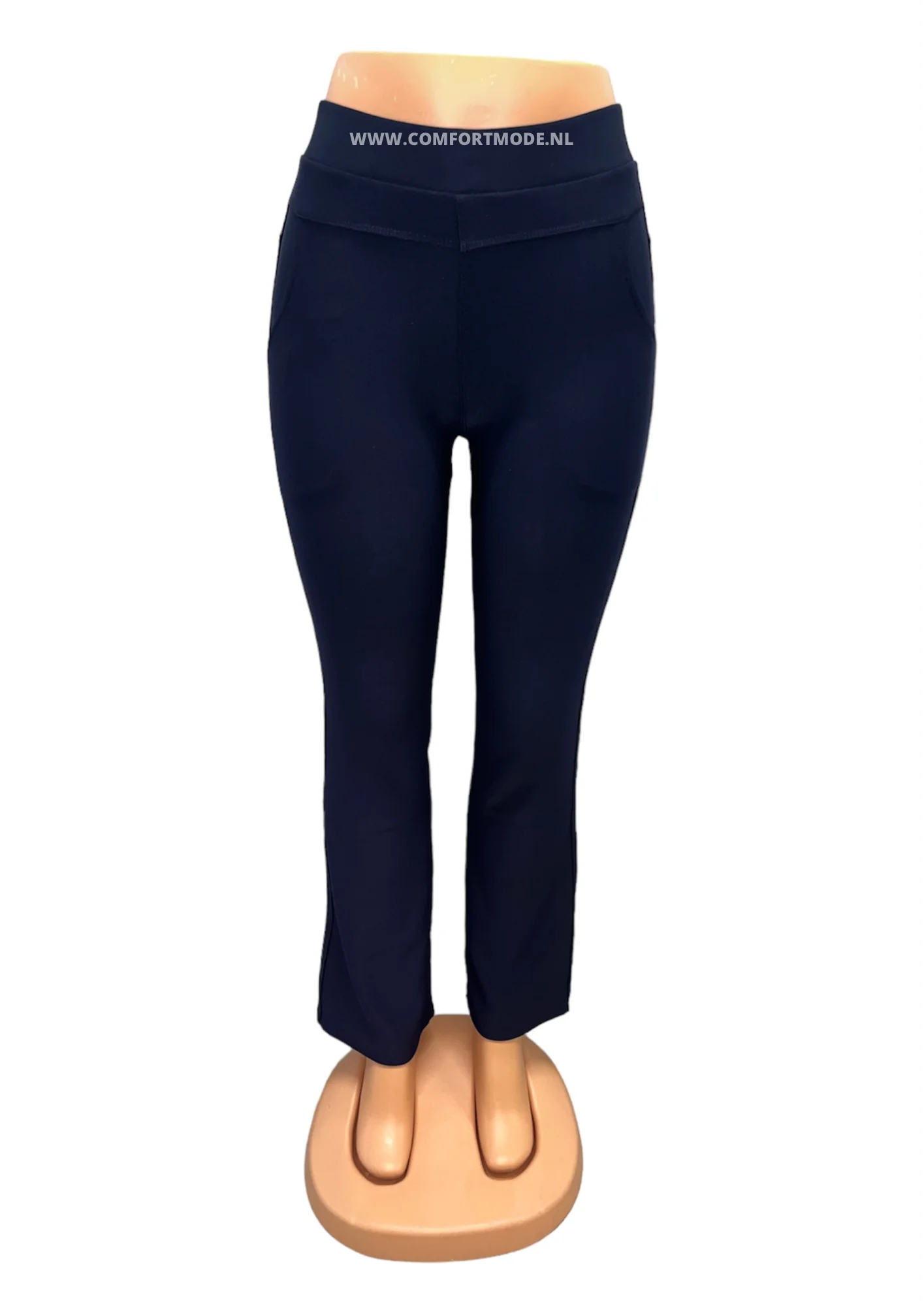 SALE -COMFORTBROEK DONKERBLAUW FLARED