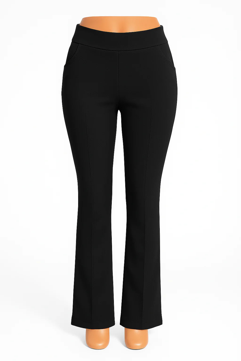 SALE -COMFORTBROEK ZWART FLARED TALL