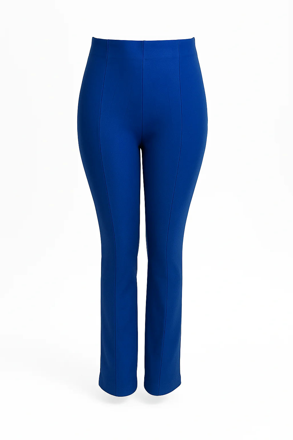 SALE -COMFORTBROEK ROYALBLAUW FLARED ZONDER ZAKKEN