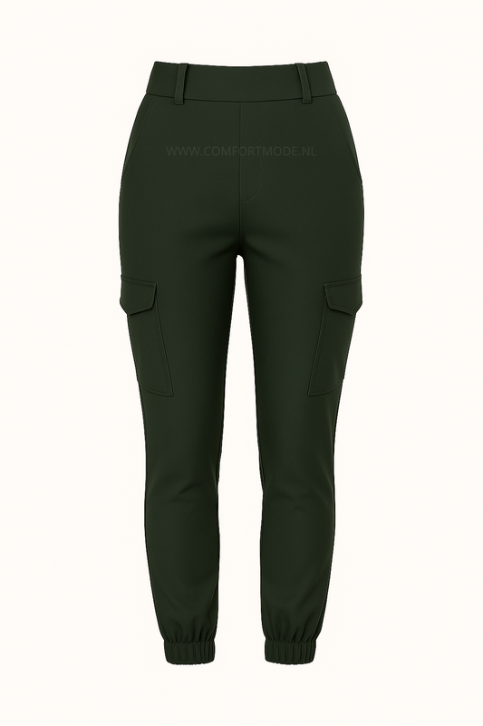 R266- COMFORTBROEK CARGO OLIJFGROEN