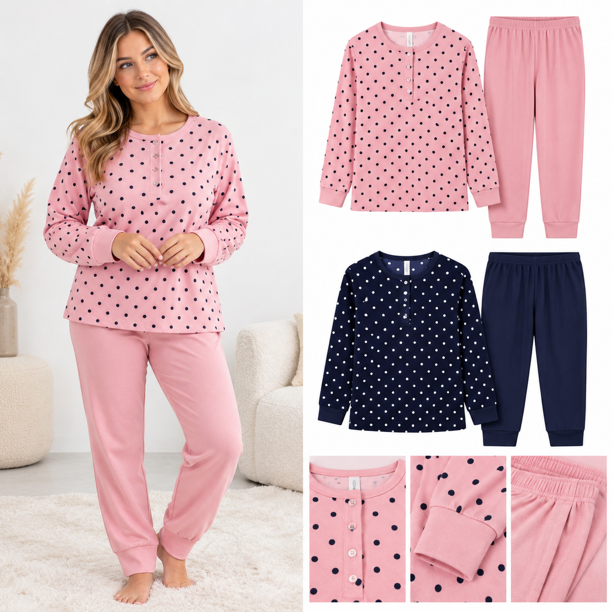 ZACHTE PYJAMA MET STIPPEN