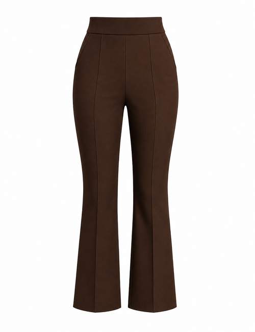 R259- COMFORTBROEK FLARED DONKERBRUIN TALL