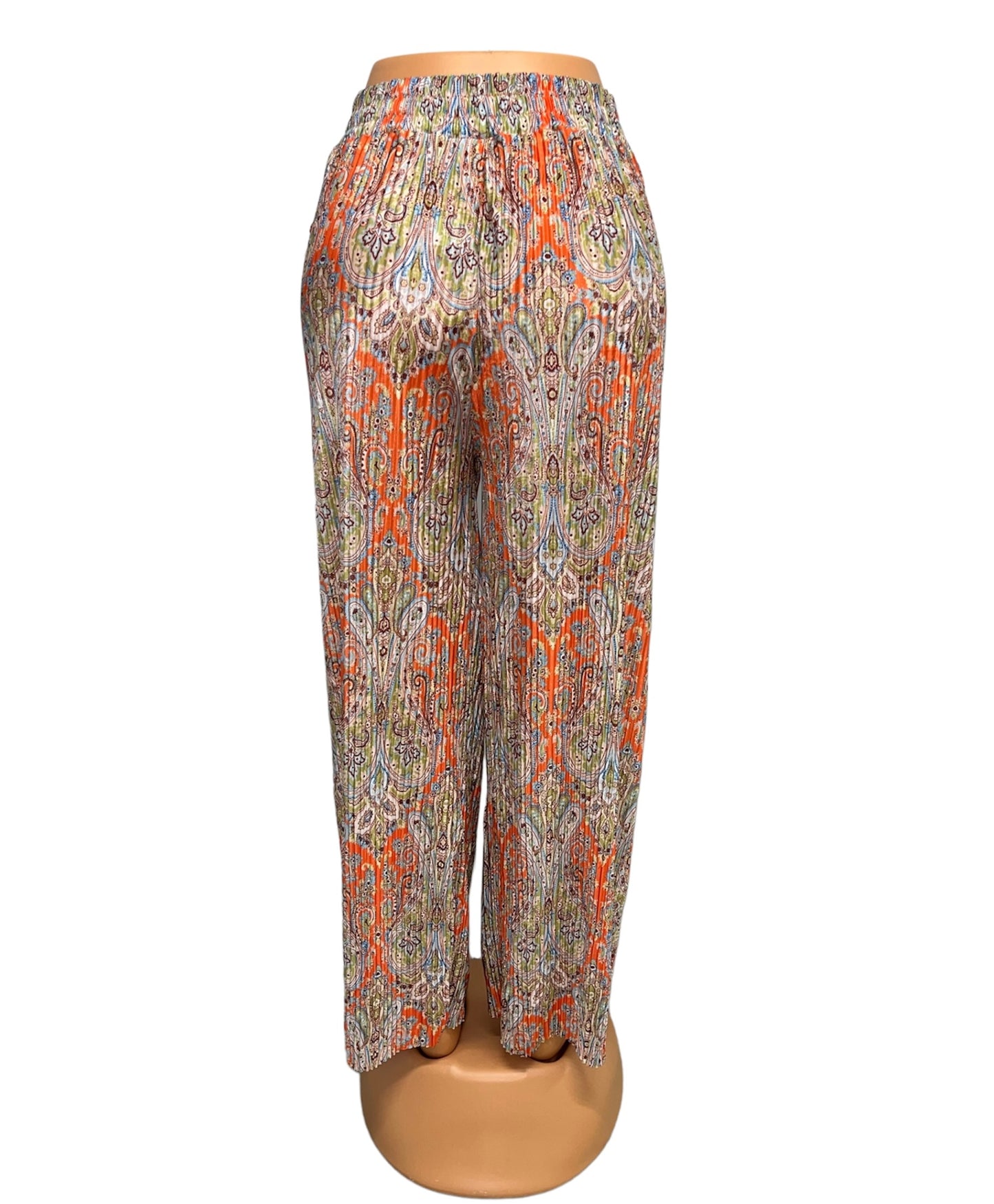 SUMMER PANTS WITH PRINT ORANGE - YARA