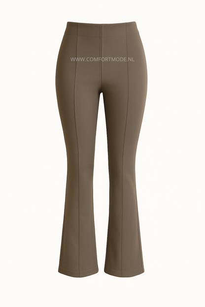 -COMFORT PANTS TAUPE FLARED WITHOUT POCKETS