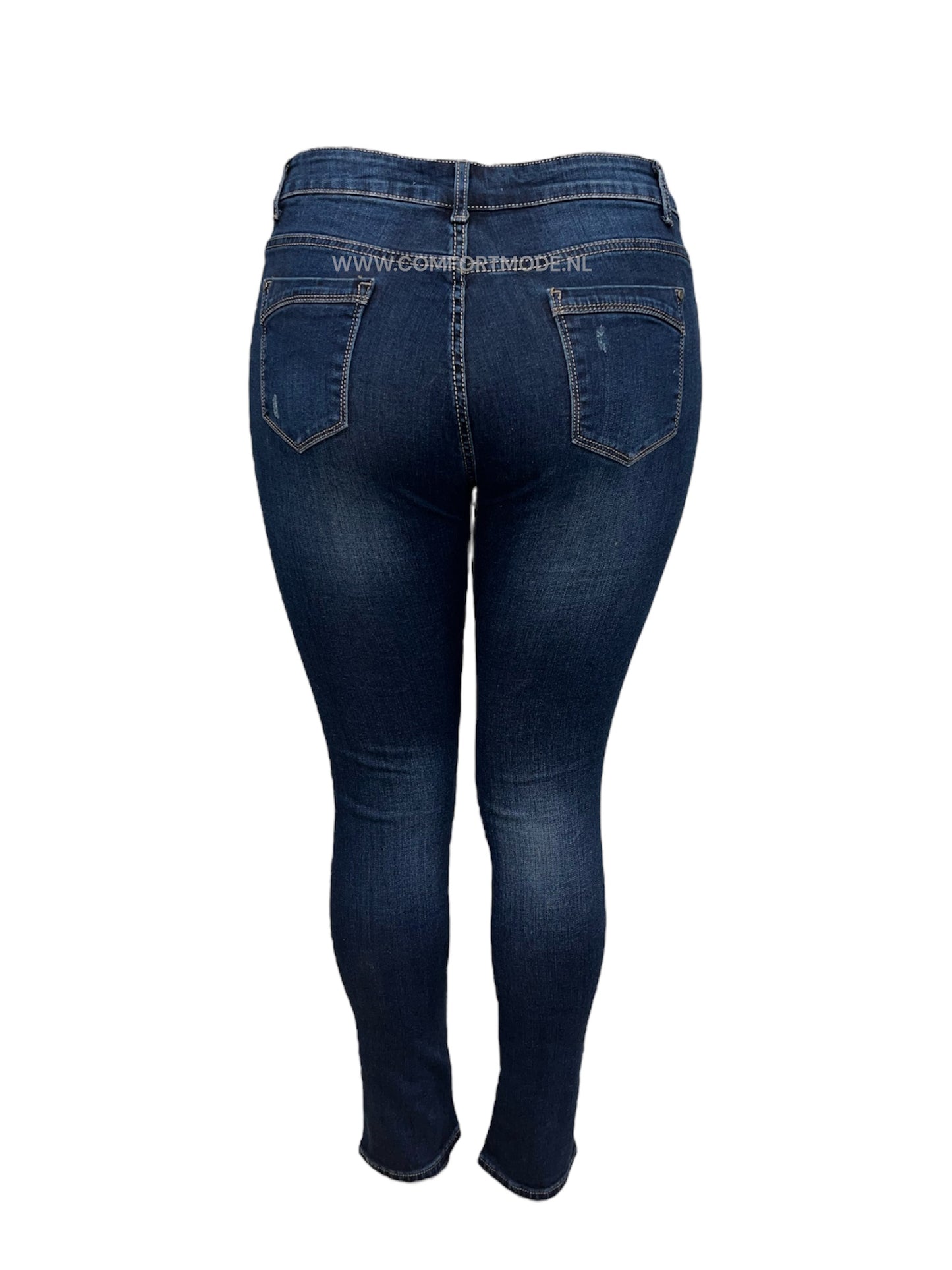 -SKINNY JEANS SLIMFIT DONKERBLAUW MET STRETCH