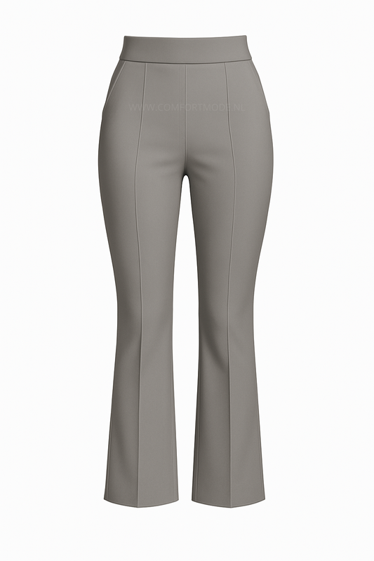 R259- COMFORTBROEK FLARED LICHTGRIJS TALL