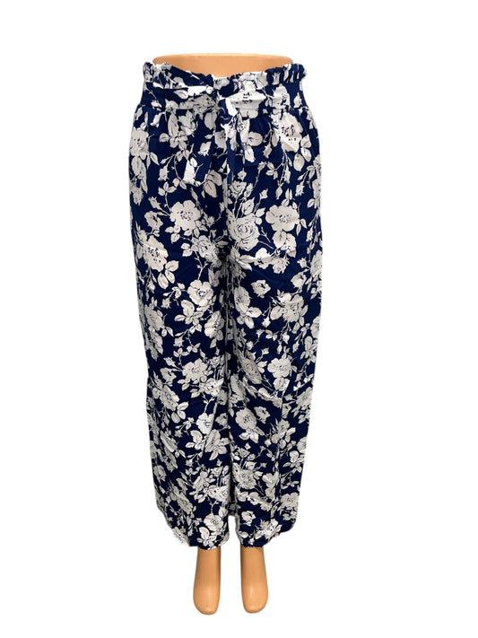 -LUCHTIGE ZOMERBROEK MET PRINT NAVY -STACY