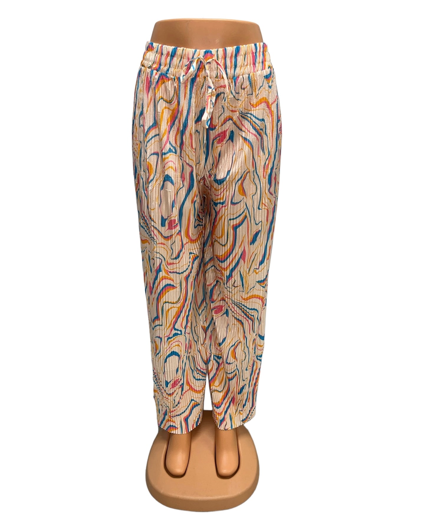 SUMMER PANTS WITH PRINT LIGHT PINK - LILLY