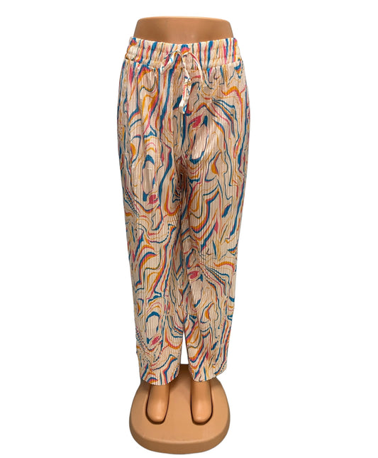 SUMMER PANTS WITH PRINT LIGHT PINK - LILLY