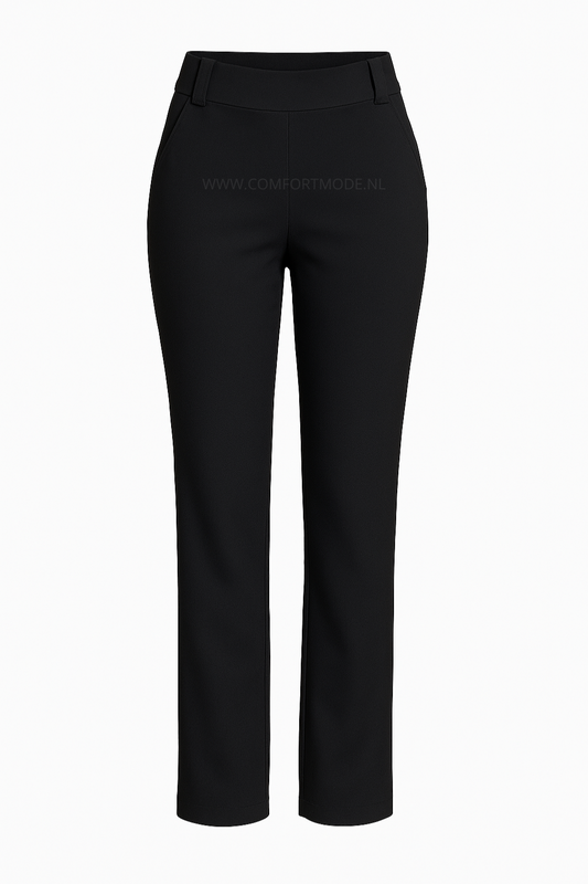 R268 -COMFORTBROEK ZWART STRAIGHT LEG