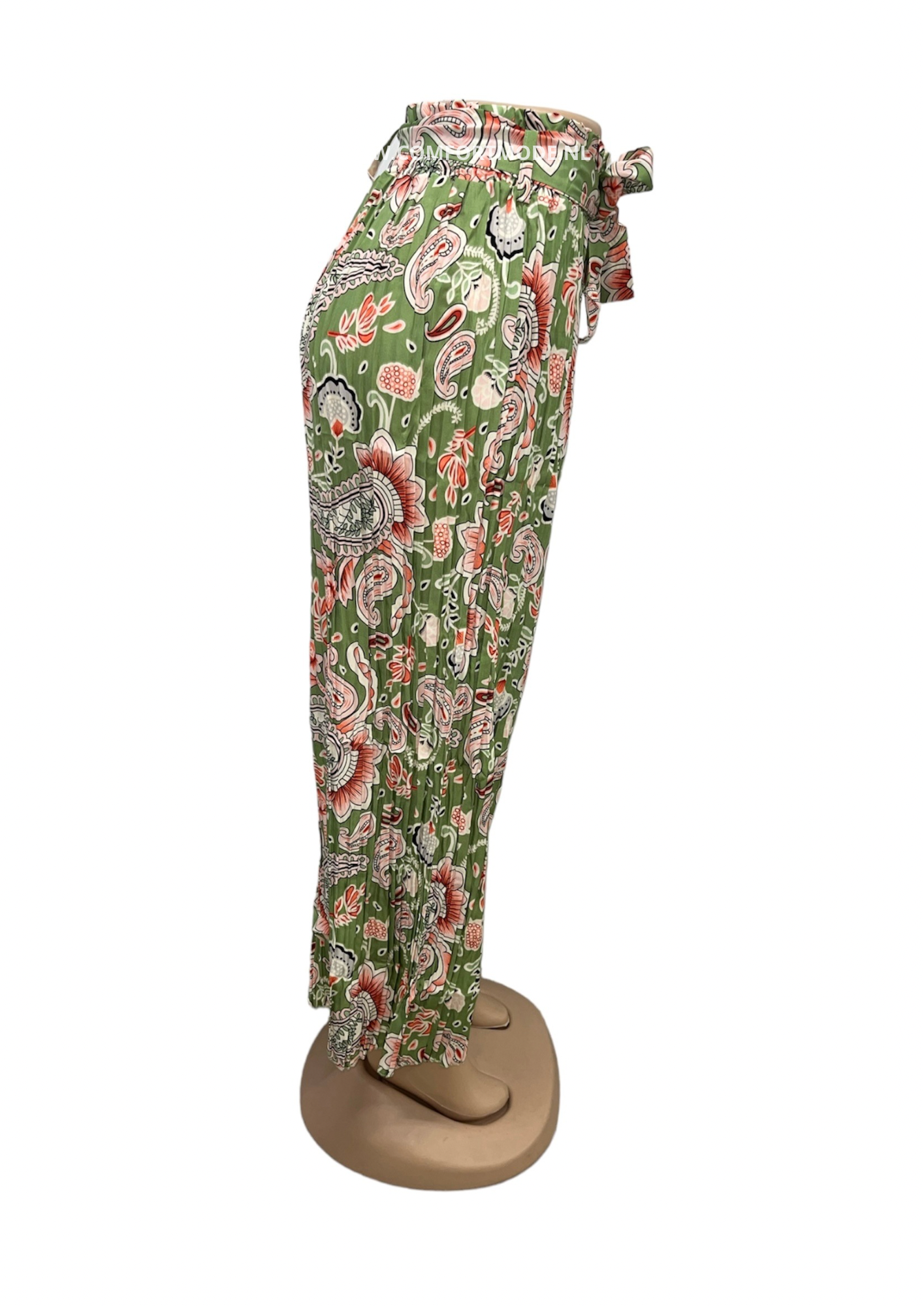 AIRY SUMMER PANTS WITH GREEN PRINT - ELLA