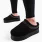 -TEDDY ZIGZAG PANTOFFELS ZWART