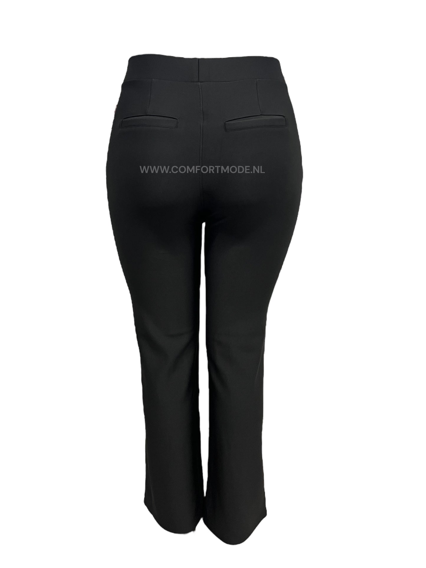 R268 -COMFORTBROEK ZWART STRAIGHT LEG