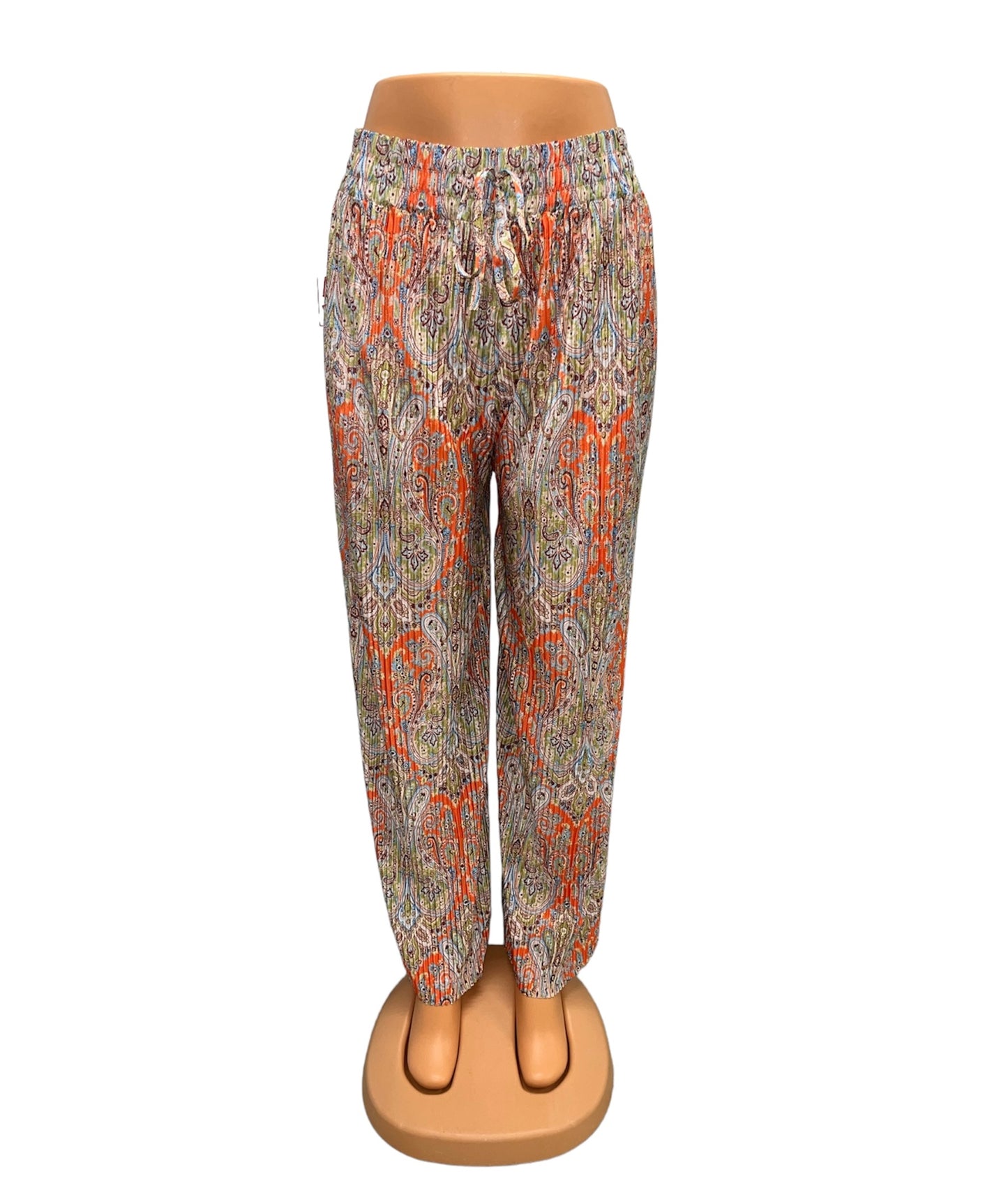 SUMMER PANTS WITH PRINT ORANGE - YARA