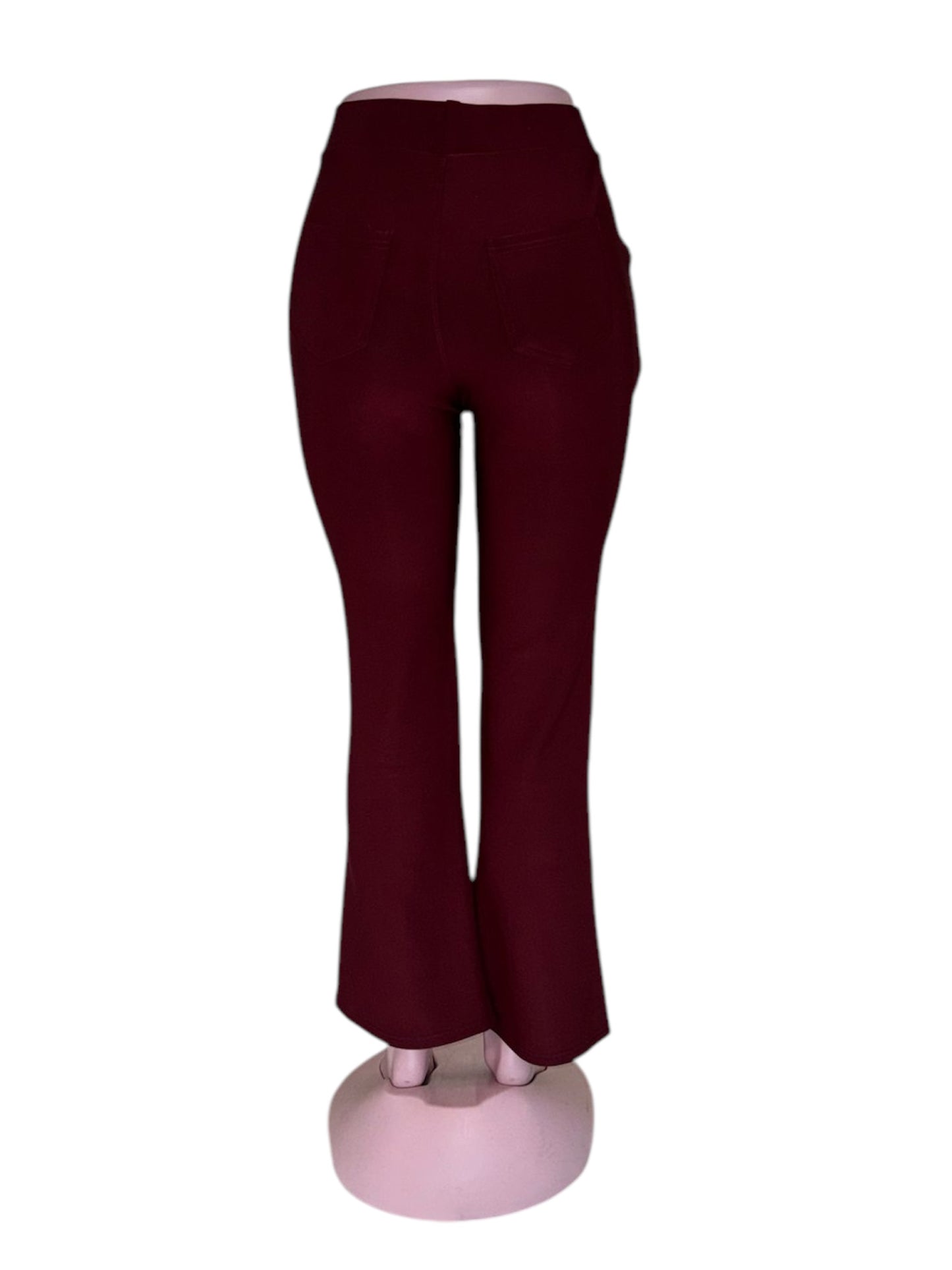 R259- COMFORTBROEK FLARED BORDEAUXROOD TALL