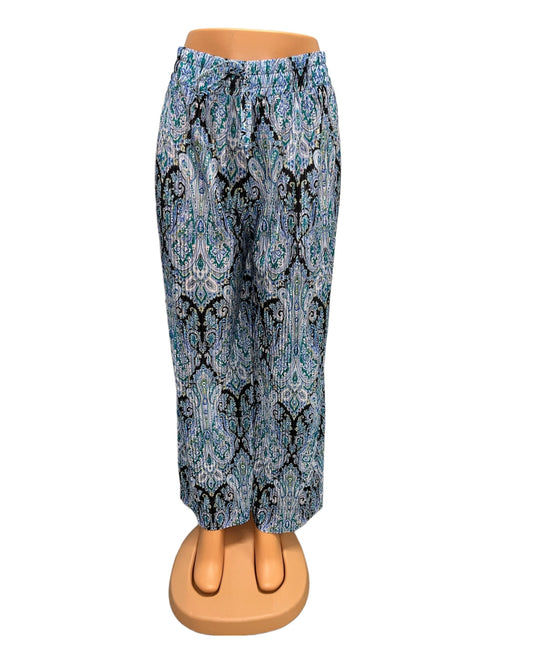 SUMMER PANTS WITH PRINT BLUE - YARA