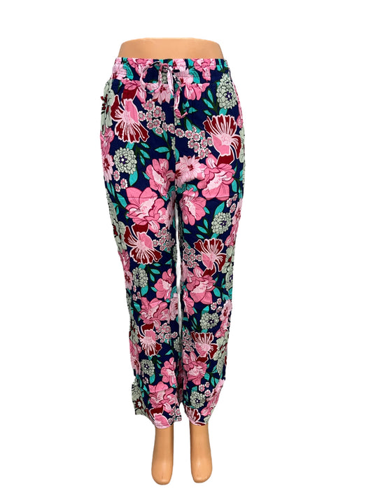 -LUCHTIGE ZOMERBROEK MET PRINT ROZE -HETTY
