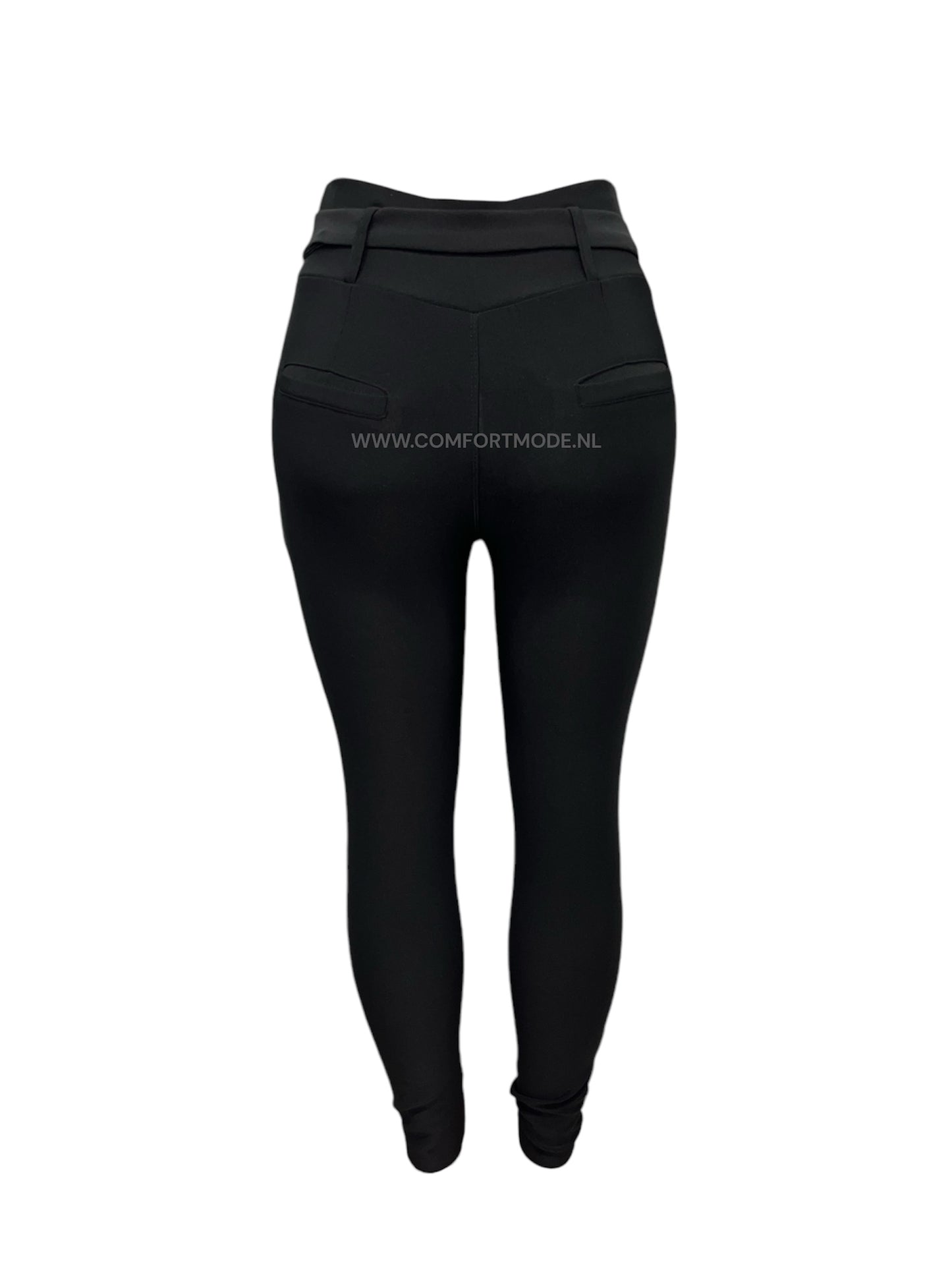 -COMFORTBROEK ZWART MET STRIK