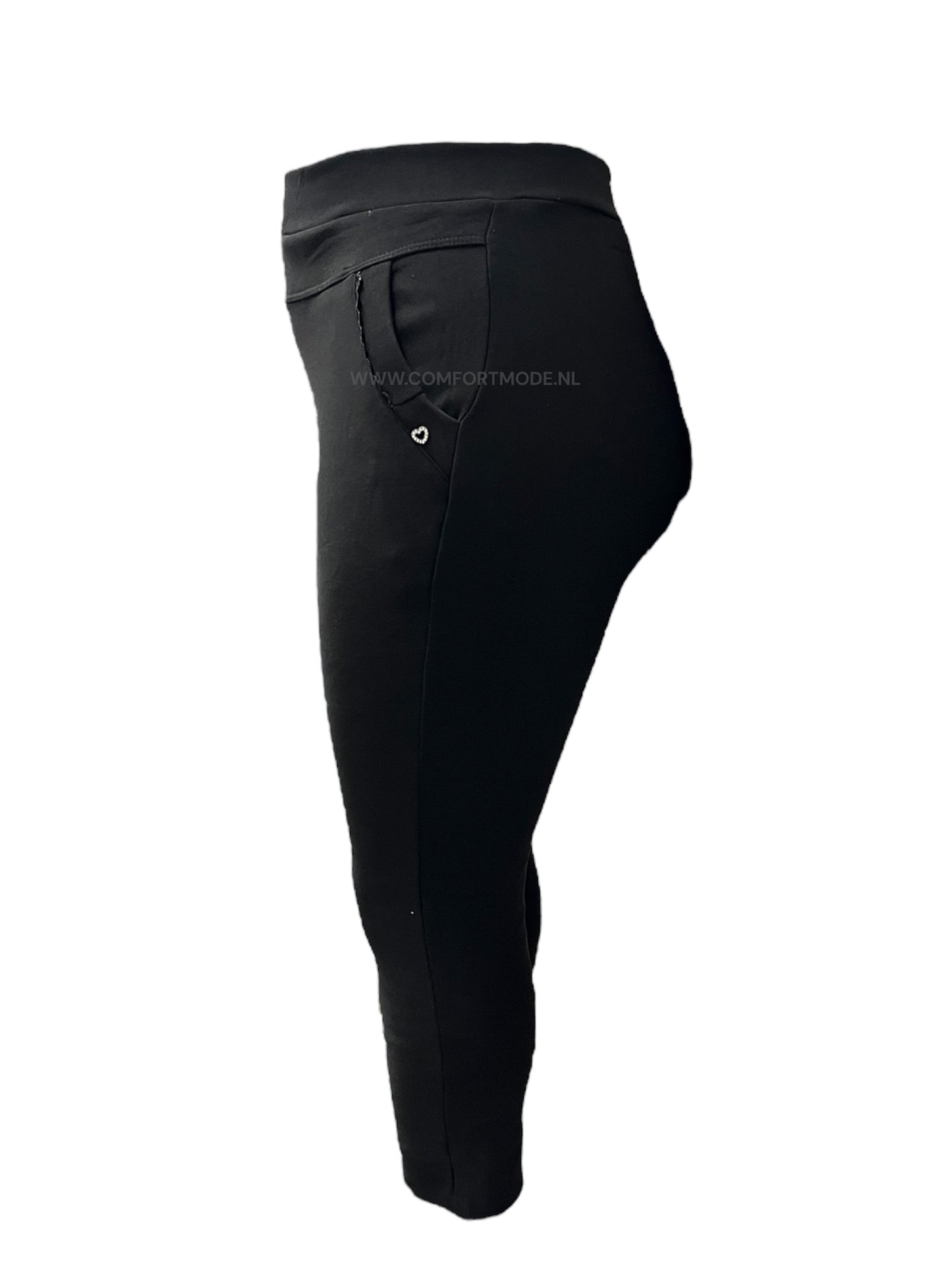 -COMFORTBROEK THERMO ZWART MET HARTJE