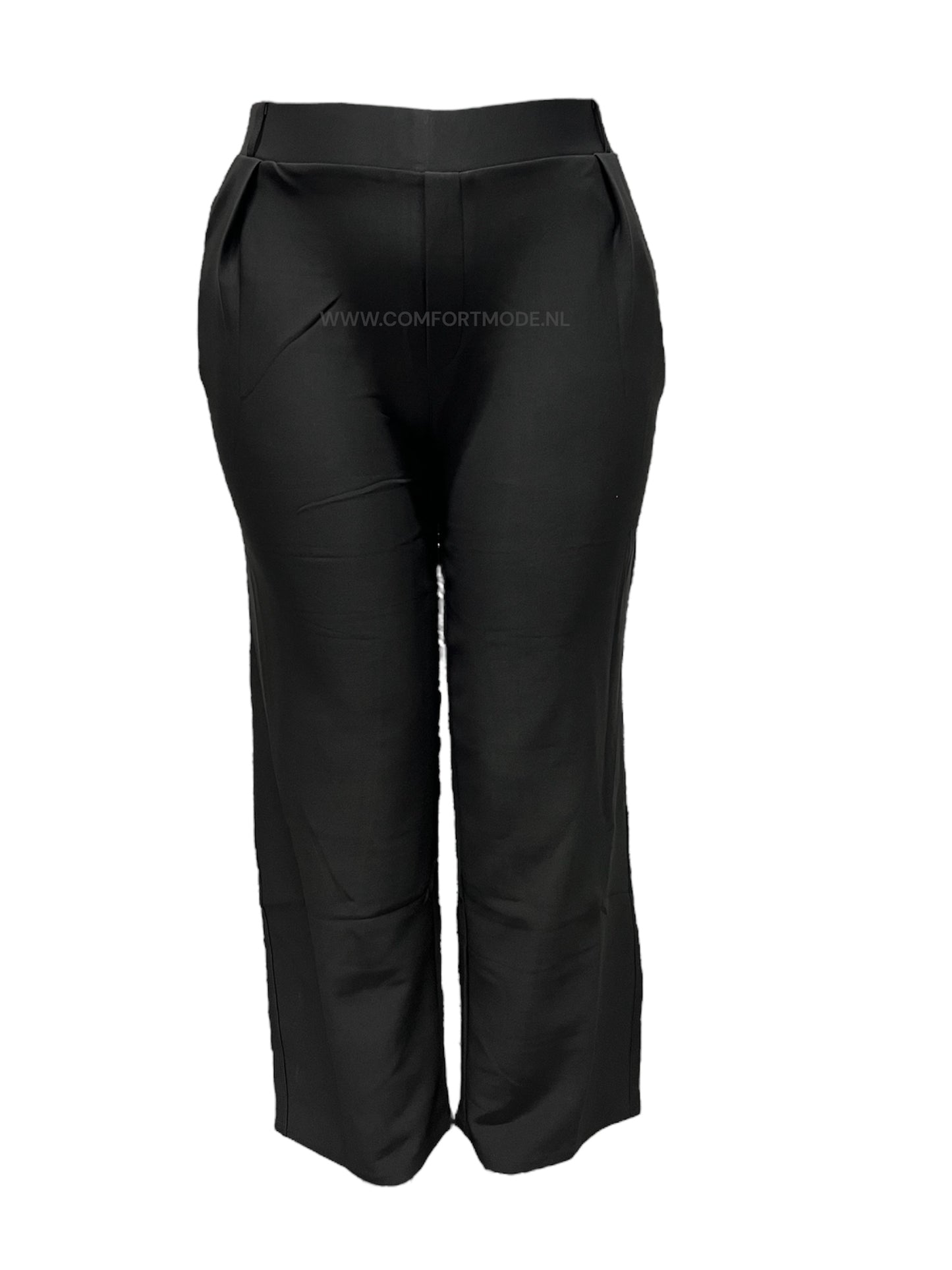 -COMFORTBROEK STRAIGHT LEG BROEK ZWART