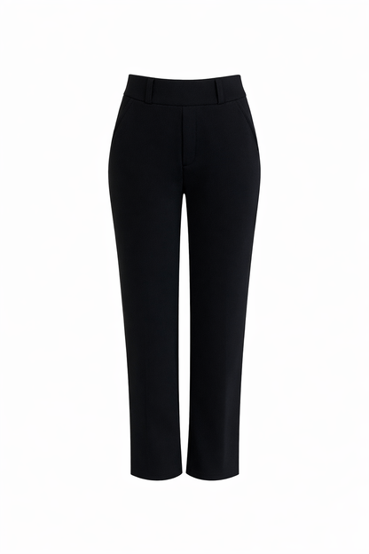 R603- COMFORTBROEK ZWART STRAIGTLEG ZOMERSTOF