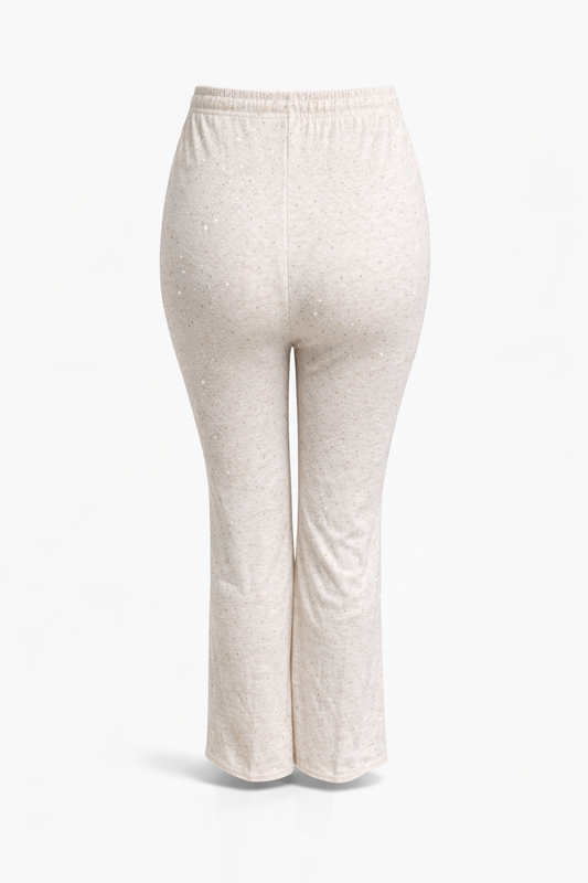 -COMFY JOGGING BROEK -OFFWHITE SPARKLE