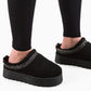 -TEDDY ZIGZAG PANTOFFELS ZWART