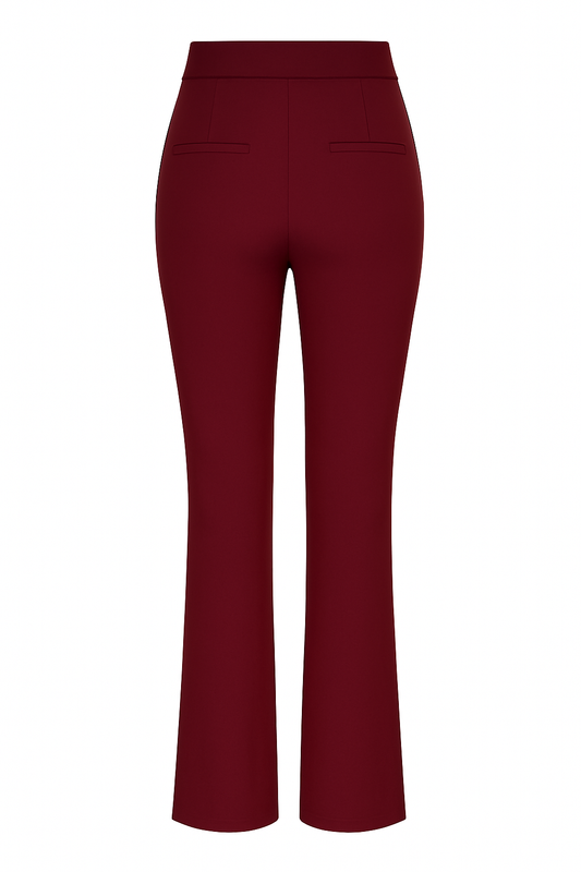 HY397- COMFORTBROEK FLAIR BORDEAUXROOD