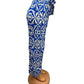 AIRY SUMMER PANTS WITH PRINT BLUE/BEIGE -JILL