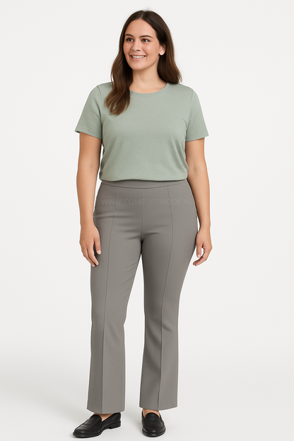R259- COMFORTBROEK FLARED LICHTGRIJS TALL