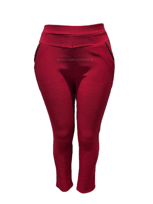 -COMFORTBROEK ROOD THERMO MET HARTJE