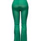 -COMFORTBROEK GROEN FLARED MET SPLIT