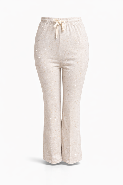 -COMFY JOGGING BROEK -OFFWHITE SPARKLE