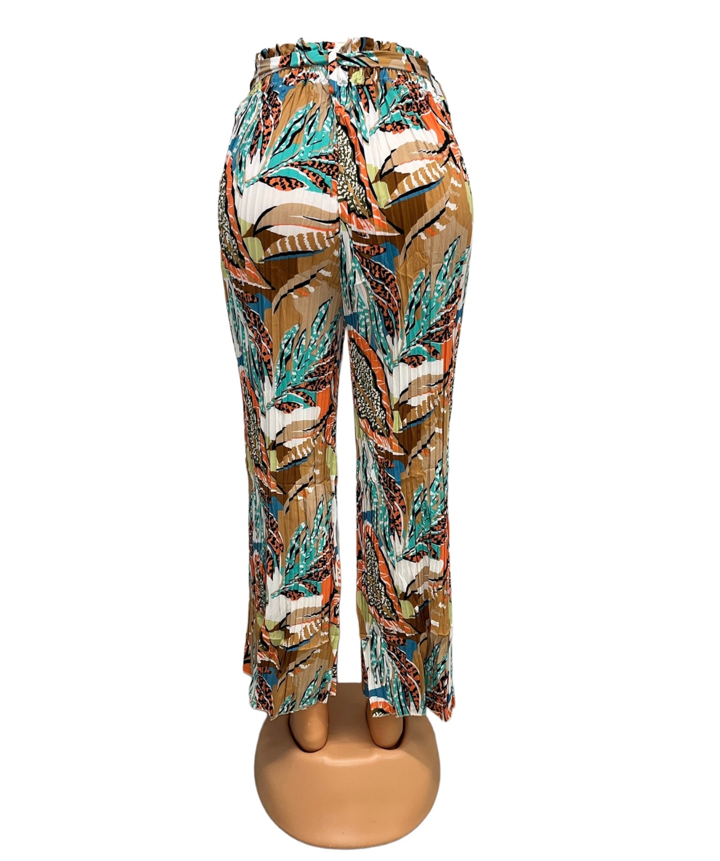 AIRY SUMMER PANTS WITH PRINT ORANGE/BLUE - EVI