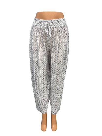 LUCHTIGE ZOMERBROEK MET PRINT WIT -POLLY