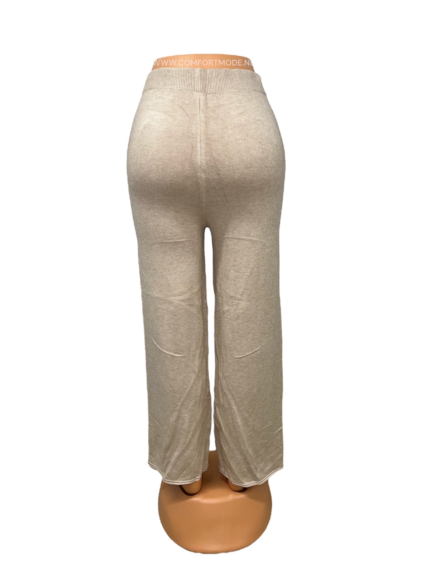 -ZACHTE WOLLEN BROEK MET ZAKKEN BEIGE