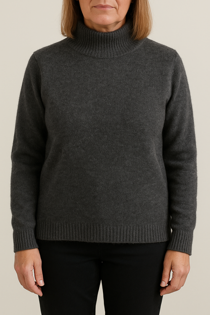 Basic trui met Kol - Donkergrijs