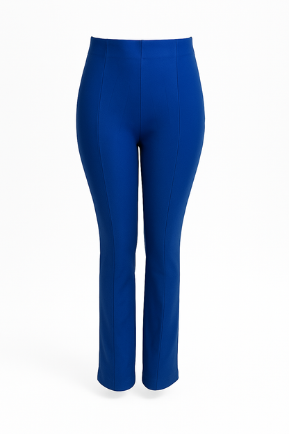 -COMFORTBROEK ROYAL BLAUW FLARED ZONDER ZAKKEN