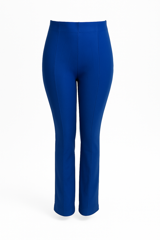 -COMFORTBROEK ROYAL BLAUW FLARED ZONDER ZAKKEN