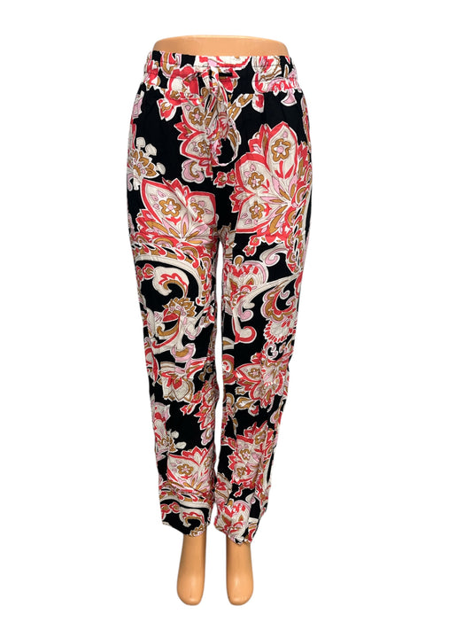 -LUCHTIGE ZOMERBROEK MET PRINT ZWART/ROOD -KIKI