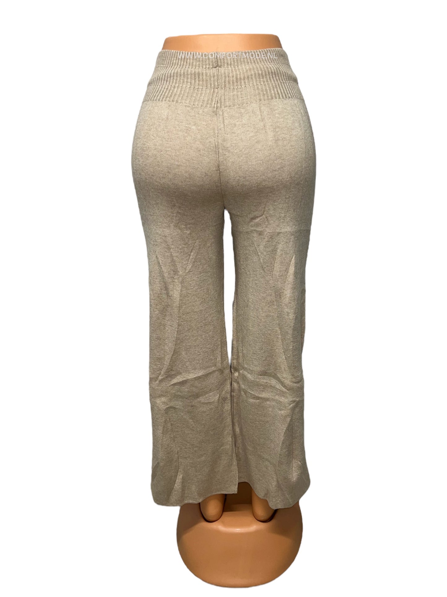 -ZACHTE WOLLEN BROEK BEIGE/TAUPE