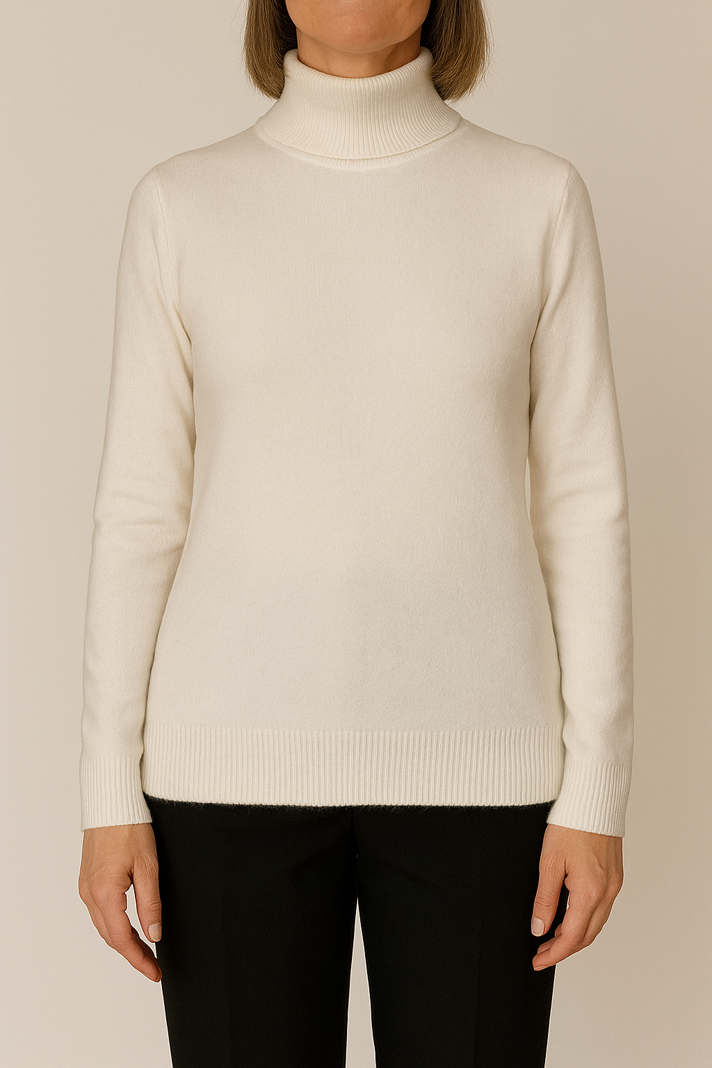 Basic Trui met Kol – Wit