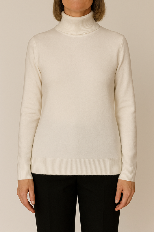 Basic Trui met Kol – Wit