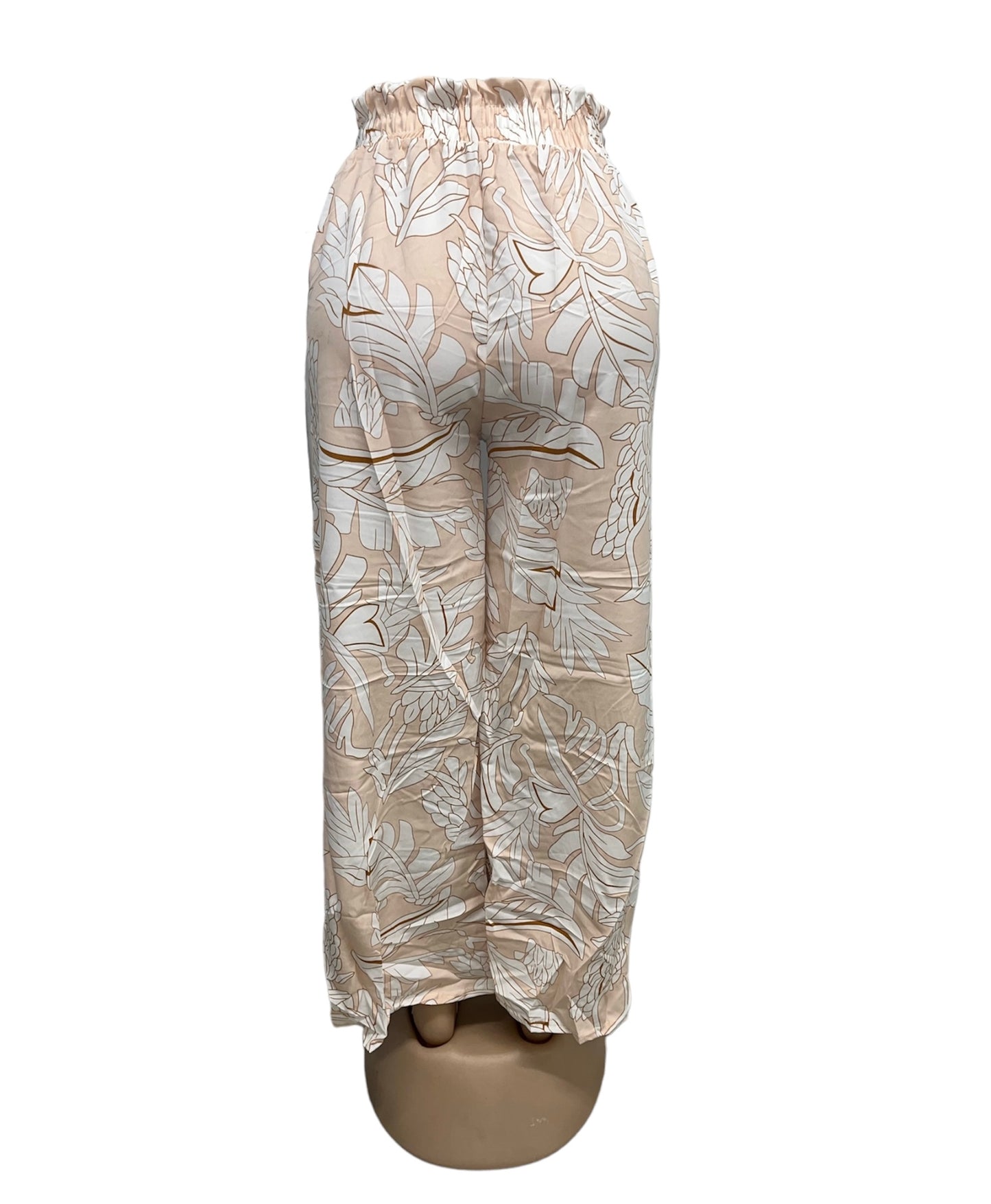 LUCHTIGE ZOMER BROEK MET PRINT BEIGE/WIT -SITA