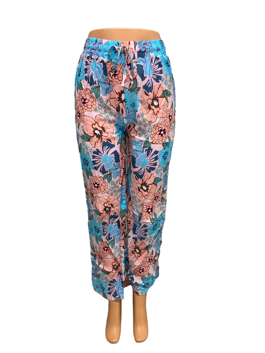 -LUCHTIGE ZOMERBROEK MET PRINT BLAUW -HETTY