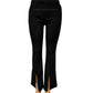 -COMFORTBROEK ZWART FLARED MET SPLIT