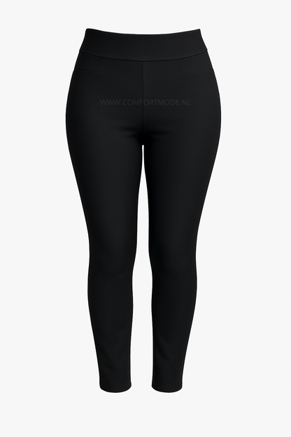 R269 -COMFORTBROEK ZWART MET WITTE STREPEN SPORT