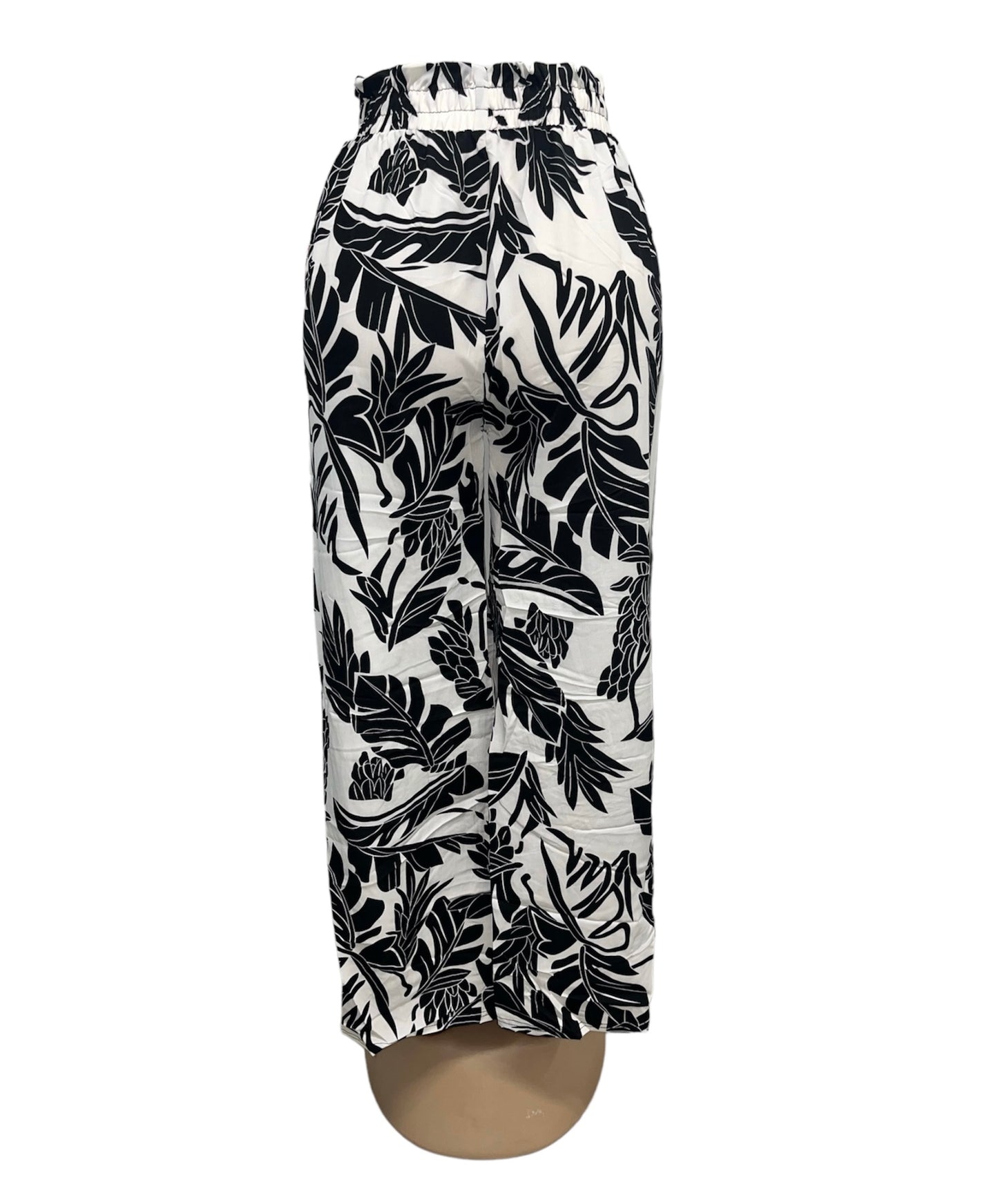 LUCHTIGE ZOMER BROEK MET PRINT ZWART/WIT -SITA