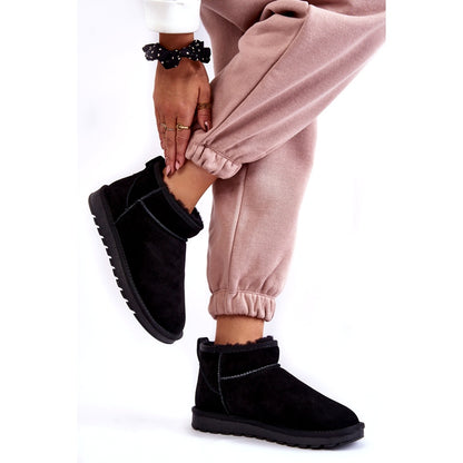 -ZWARTE DAMES BOOTS MET BONTVOERING