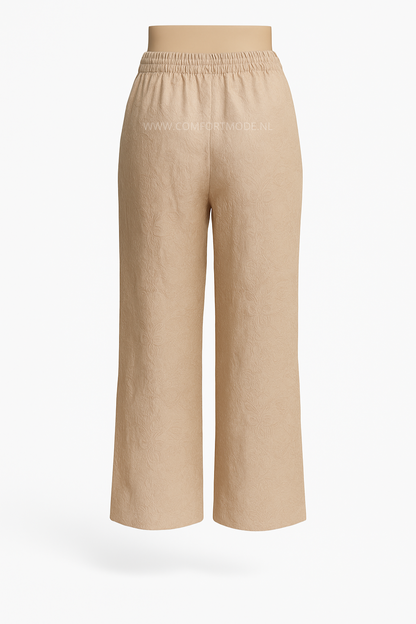 -LUCHTIGE ZOMERBROEK MET PRINT BEIGE -DIVA